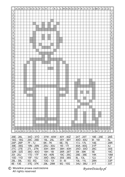 Dyktanda graficzne, nauka kodowania i programowanie dla dzieci - karty pracy do wydruku