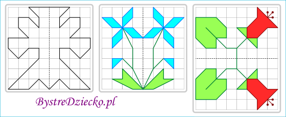 Symetria dla dzieci - dorysuj figury symetryczne w oparciu o oś symetrii