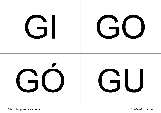 Nauka czytania dla dzieci sylabami - G (GI, GO, GÓ, GU)