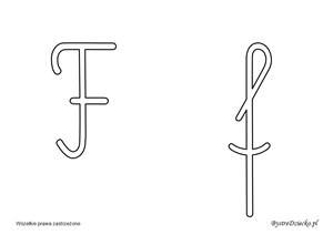 F Alphabet letters to print - Cursive letters coloring pages, Anna Kubczak
