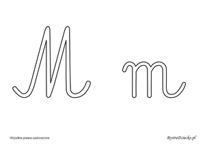 M Alphabet letters to print - Cursive letters coloring pages, Anna Kubczak