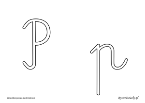 P Alphabet letters to print - Cursive letters coloring pages, Anna Kubczak