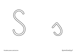 S Alphabet letters to print - Cursive letters coloring pages, Anna Kubczak
