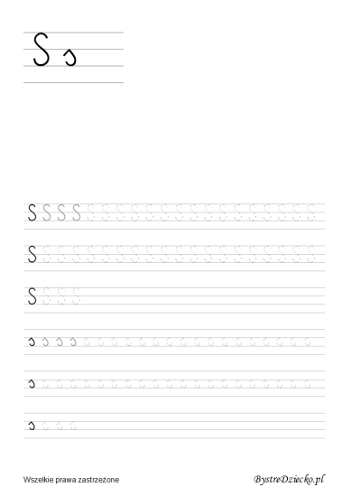 Letter S, Printable tracing letters worksheets for kids that prepare for writing, with coloring pages, Anna Kubczak