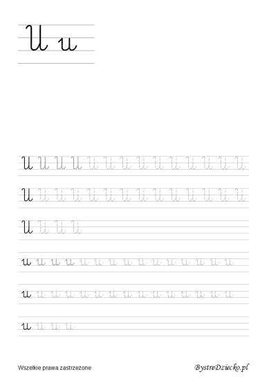 Letter U, Printable tracing letters worksheets for kids that prepare for writing, with coloring pages, Anna Kubczak