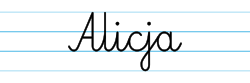 Karty pracy z imionami - nauka pisania imion dla dzieci - Alicja