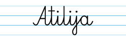 Karty pracy z imionami - nauka pisania imion dla dzieci - Atilija