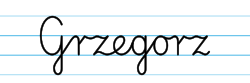 Karty pracy z imionami - nauka pisania imion dla dzieci - Grzegorz