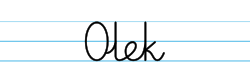 Karty pracy z imionami - nauka pisania imion dla dzieci - Olek