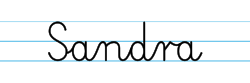 Karty pracy z imionami - nauka pisania imion dla dzieci - Sandra