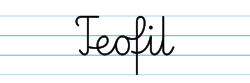 Karty pracy z imionami - nauka pisania imion dla dzieci - Teofil