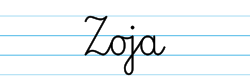 Karty pracy z imionami - nauka pisania imion dla dzieci - Zoja