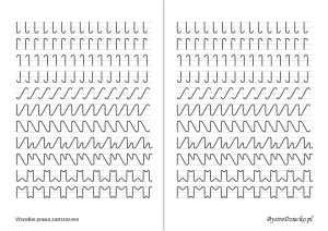 Printable line tracing worksheets for learn to write letters, Anna Kubczak