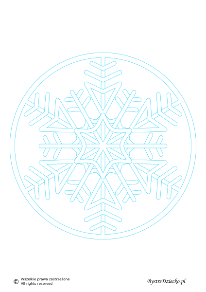 Mandala kolorowanki dla dzieci na zimę - płatek śniegu; mandala coloring page for kids, winter acitivity, snowflake
