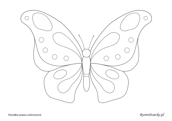 Motyl jako kolorowanki do wydruku dla dzieci