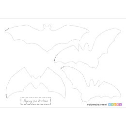 Nietoperze jako ćwiczenie grafomotoryczne na Halloween do rysowania po śladzie szlaczków dla dzieci