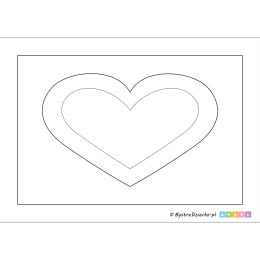 Kolorowanka serce - Kolorowanki na Walentynki dla dzieci do wydrukowania