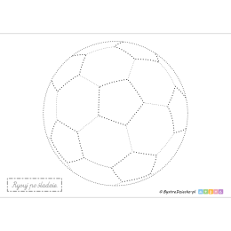 Piłka nożna jako ćwiczenie grafomotoryczne do rysowania po śladzie szlaczków dla dzieci