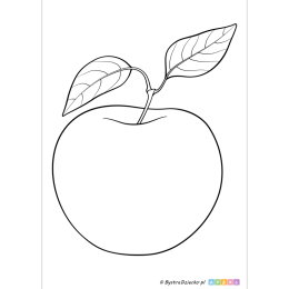 Jabłko, kolorowanki owoce do druku dla dzieci i przedszkolaków