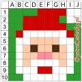 Mikołaj jako dyktando graficzne, piksele, nauka kodowania i programowanie dla dzieci - karty pracy do wydruku na zimę