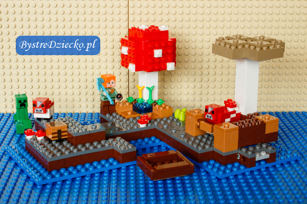 Recenzja Lego Minecraft Grzybowa Wyspa 21129, test klocków LEGO