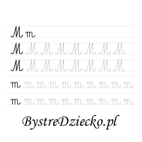 Nauka pisania literek z dużą czcionką - M