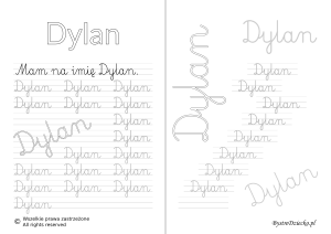 Karty pracy z imionami - nauka pisania imion dla dzieci - Dylan