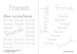 Karty pracy z imionami - nauka pisania imion dla dzieci - Franek