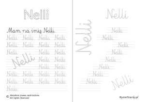 Karty pracy z imionami - nauka pisania imion dla dzieci - Nelli