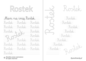Karty pracy z imionami - nauka pisania imion dla dzieci - Rostek