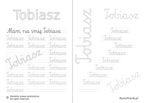 Karty pracy z imionami - nauka pisania imion dla dzieci - Tobiasz
