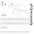 Nauka pisania literek – ż jak żółw