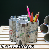 Domowy recykling papieru - pojemniki na długopisy