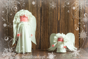 Aniołki z rolek po papierze toaletowym i ręcznikach papierowych - ozdoby świąteczne handmade