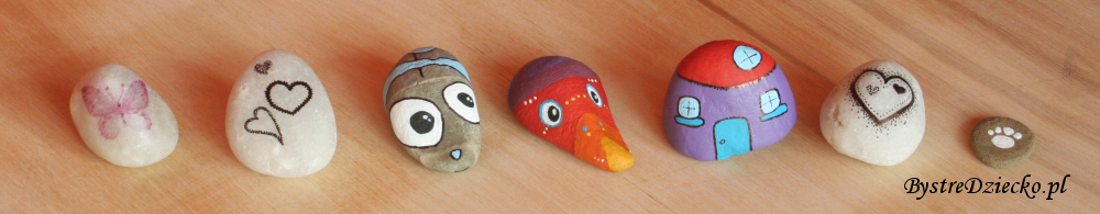 Malowane kamienie jako dekoracyjne dodatki i upominki przygotowane przez dzieci lub dla dzieci