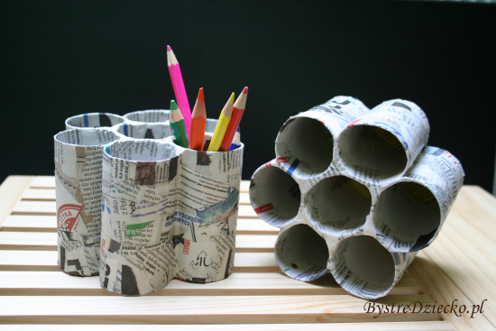 melted The sky Composition Pojemnik na długopisy z rolek papierowych – DIY – domowy recykling papieru -