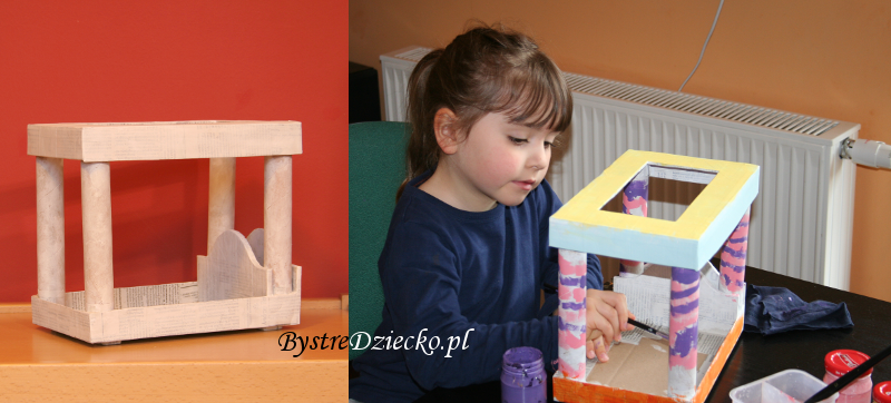 DIY łóżeczko dla lalek - tworzymy eko zabawki dla dzieci z kartonu - urządzamy domek dla lalek