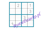 Łatwe sudoku dla dzieci do druku - karty pracy z matematyki